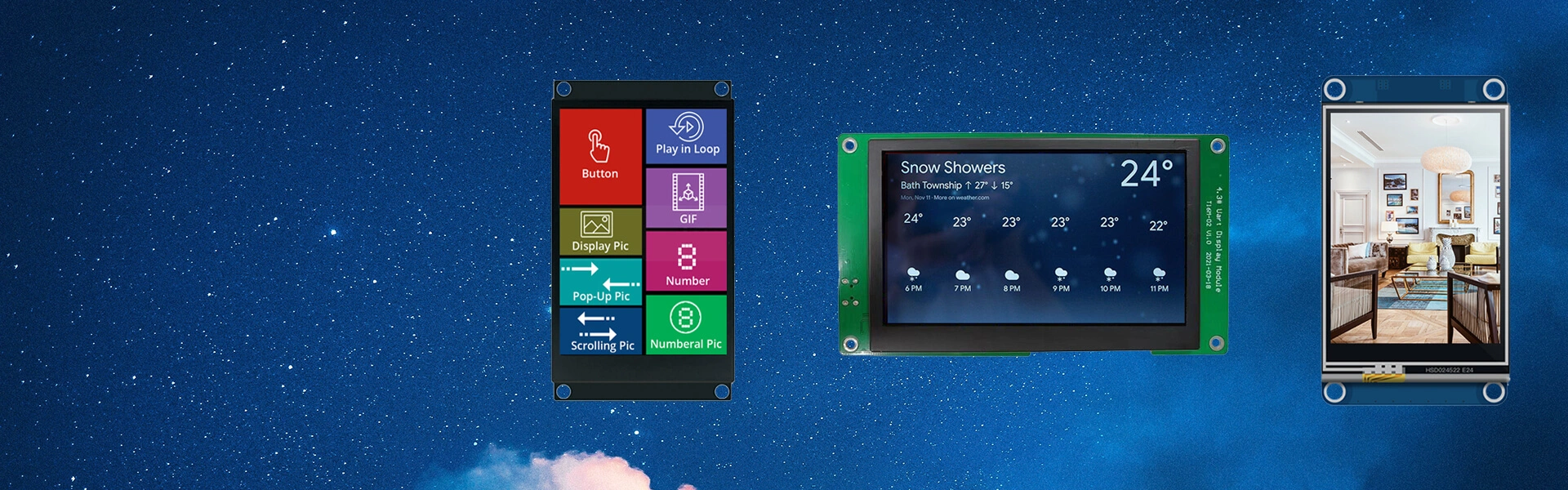 Módulo de exibição UART TFT LCD